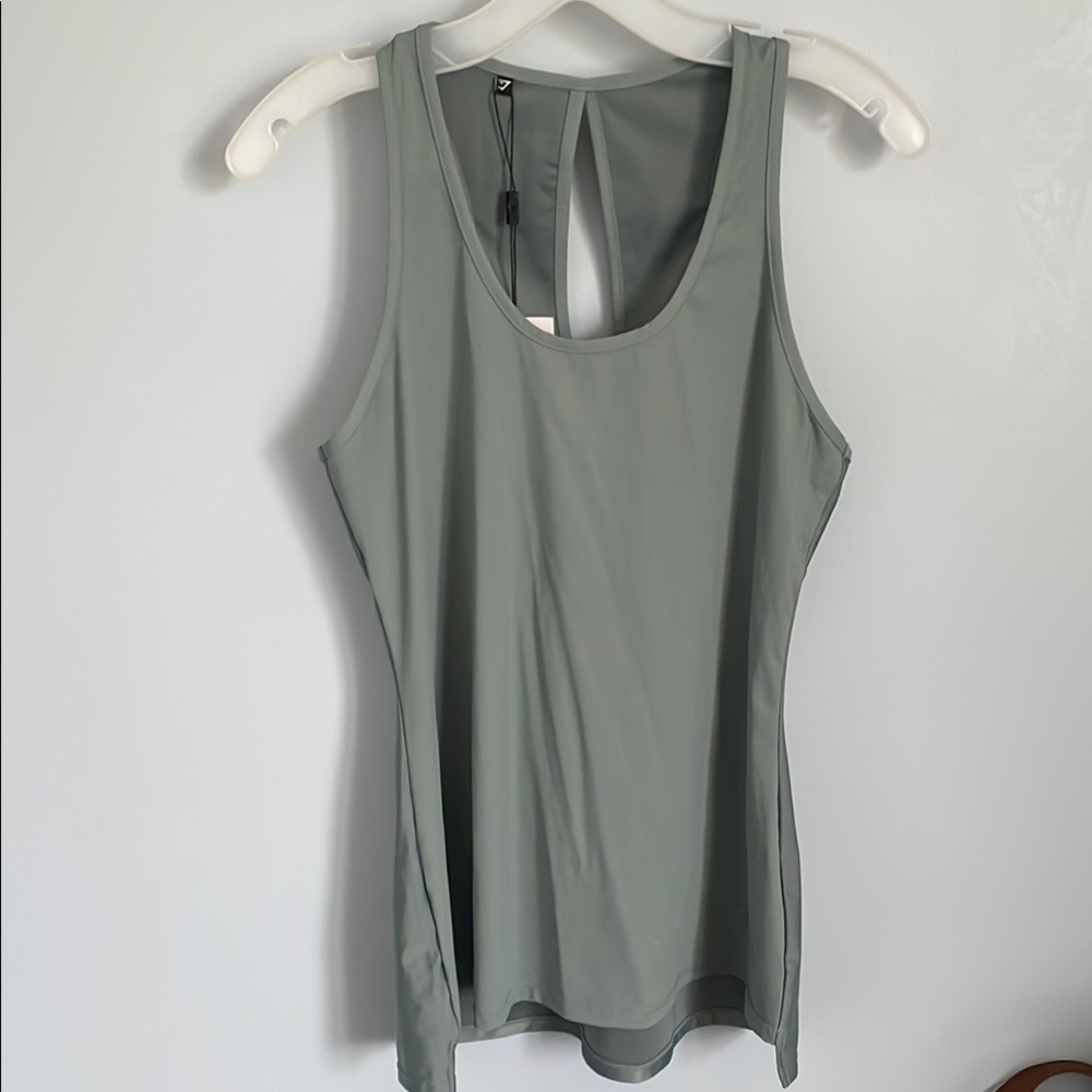 Gymshark Women's small NWT luster vest Sleeveless Tank stormy turquoise
